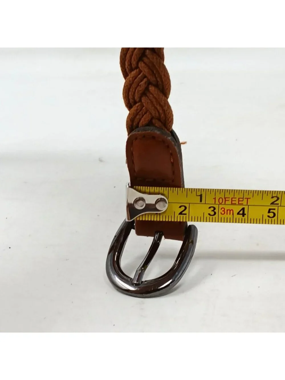 Braided Brown Belt Faux Leather Braided Cord One Size Women Casual Accessory #D5